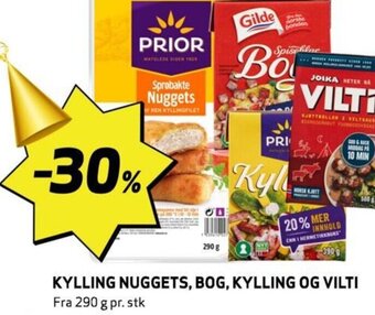 Bunnpris KYLLING NUGGETS, BOG, KYLLING OG VILTI tilbud