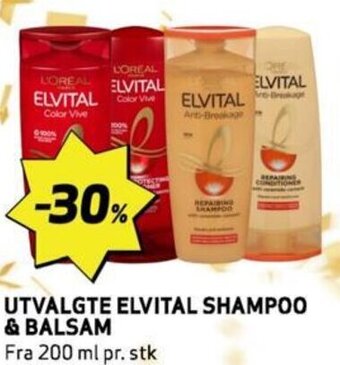 Bunnpris UTVALGTE ELVITAL SHAMPOO & BALSAM tilbud