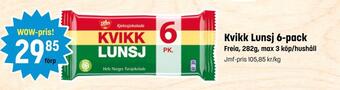 Eurocash Kvikk lunsj 6-pack tilbud