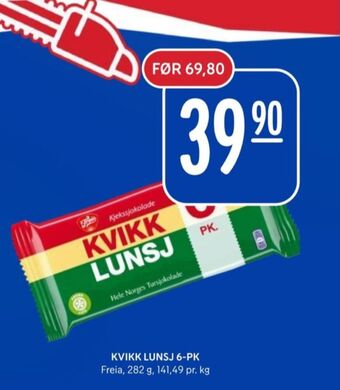 Rema 1000 Kvikk lunsj sjokoladebar tilbud