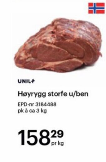 Storcash Høyrygg storfe u/ben tilbud