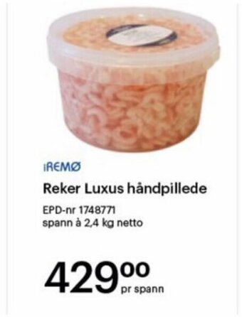 Storcash Reker Luxus håndpillede tilbud