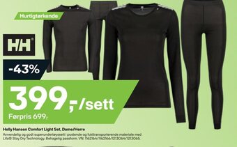 XXL Sport Helly Hansen Comfort Light Set, Dame/Herre tilbud
