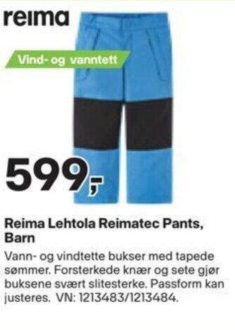 XXL Sport Reima Lehtola Reimatec Pants, Barn tilbud