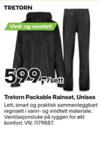 XXL Sport Tretorn Packable Rainset, Unisex tilbud
