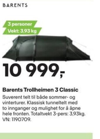 XXL Sport Barents Trollheimen 3 Classic tilbud