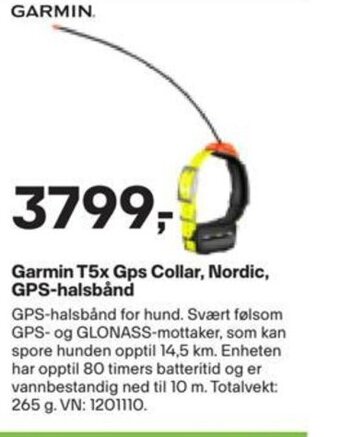 XXL Sport Garmin T5x Gps Collar, Nordic, GPS-halsbånd tilbud