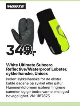 XXL Sport White Ultimate Subzero Reflective/Waterproof Lobster, sykkelhanske, Unisex tilbud