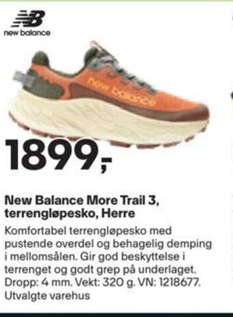 XXL Sport New Balance More Trail 3, terrengløpesko, Herre tilbud