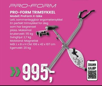 Sport Outlet PRO-FORM TRIMSYKKEL tilbud