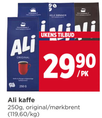 Meny Ali kaffe tilbud
