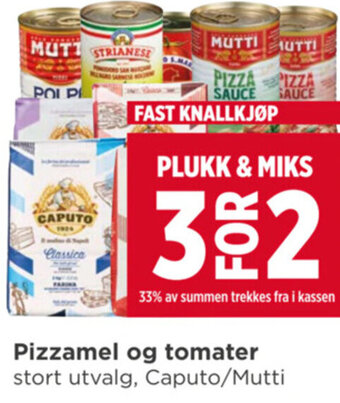 Meny Pizzamel og tomater tilbud