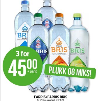 Kiwi FARRIS/FARRIS BRIS 3 x 1,5 liter tilbud