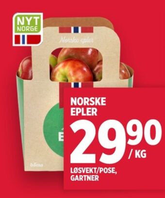 Meny Gartner epler tilbud