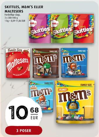Scandinavian Park Skittles, m&m's eller maltesers tilbud