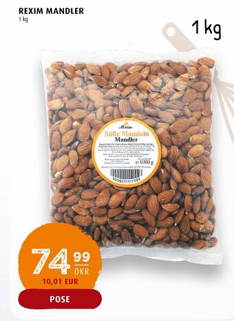Scandinavian Park REXIM MANDLER 1 kg tilbud