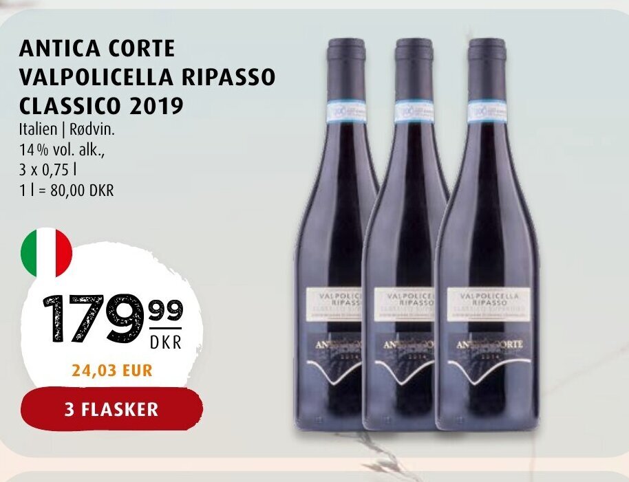 Scandinavian Park ANTICA CORTE VALPOLICELLA RIPASSO CLASSICO 2019 tilbud