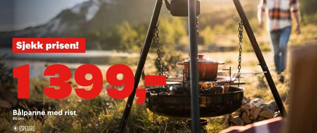 Maxbo Bålpanne med rist tilbud