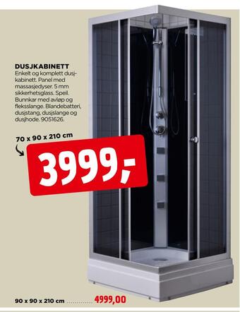 jem & fix Dusjkabinett tilbud
