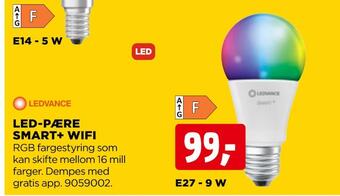jem & fix Led-pære smart+ wifi tilbud