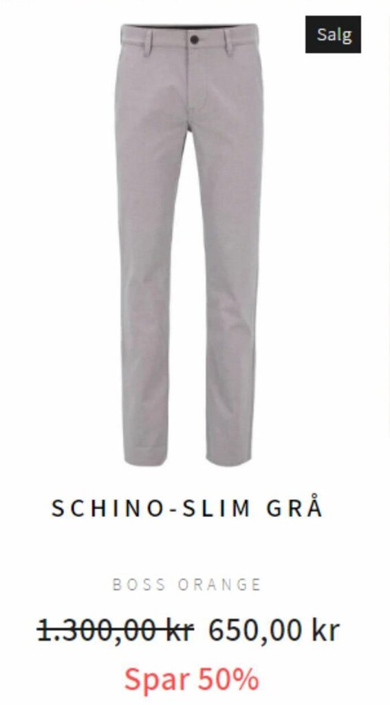 4 Men SCHINO-SLIM GRÅ BOSS ORANGE tilbud