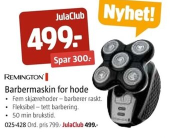 Jula REMINGTON Barbermaskin for hode tilbud