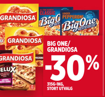Meny BIG ONE/ GRANDIOSA tilbud