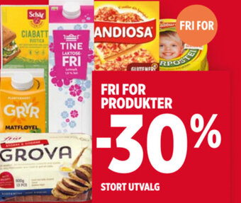 Meny FRI FOR PRODUKTER tilbud