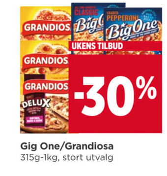 Meny Gig One/Grandiosa tilbud