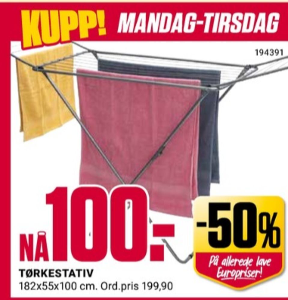Europris Ukjent tørkestativ tilbud