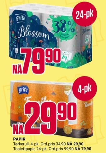 Europris Grite toalettpapir tilbud