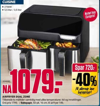Europris Cuisine airfryer tilbud