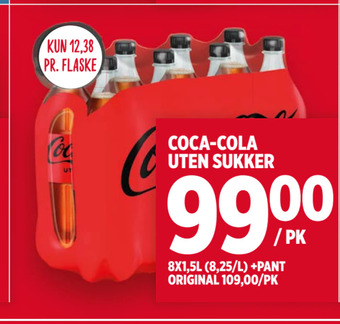 Meny Coca-cola uten sukker tilbud