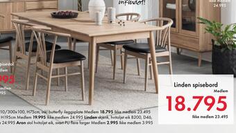 Fagmøbler Linden spisebord tilbud