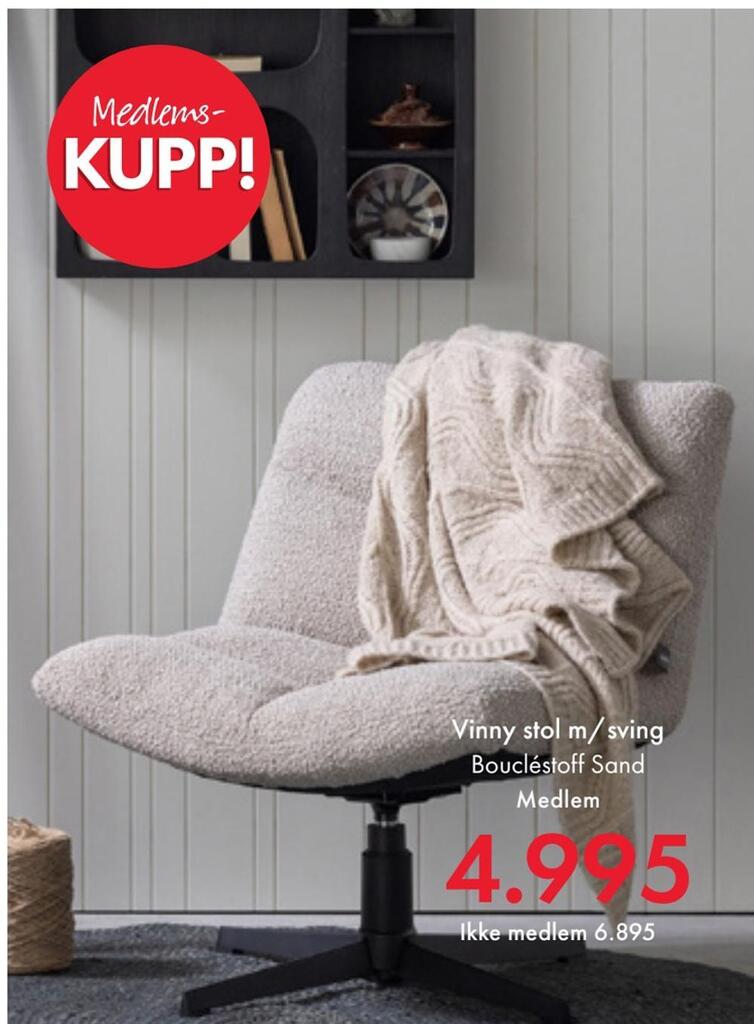 Fagmøbler Vinny stol m/sving tilbud