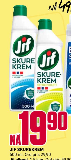 Europris Jif skurekrem tilbud