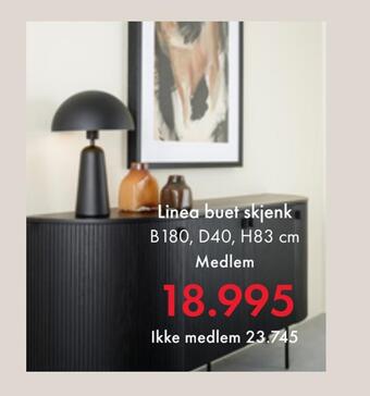 Fagmøbler Linea buet skjenk tilbud