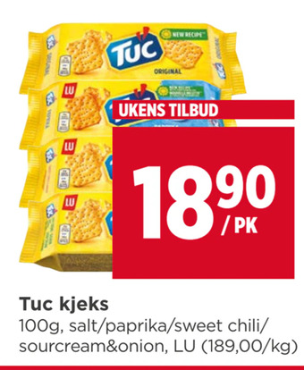 Meny Tuc kjeks tilbud