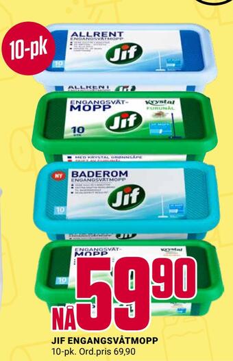 Europris Jif engangsvåtmopp tilbud
