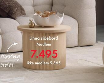 Fagmøbler Linea sidebord hvitoljet tilbud