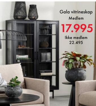 Fagmøbler Gala vitrineskap tilbud