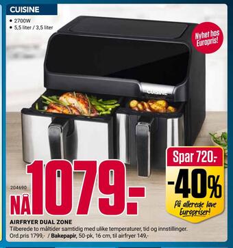Europris Airfryer dual zone tilbud