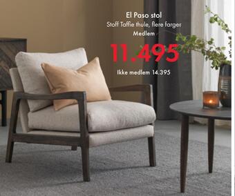 Fagmøbler El paso stol tilbud