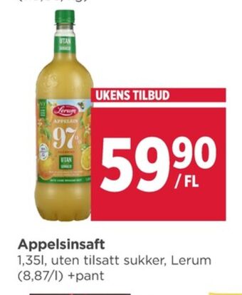 Meny Lerum saft tilbud