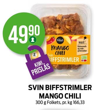 Kiwi Svin biffstrimler mango chili tilbud