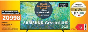 POWER SAMSUNG 85" 4K LED SMART TV TU85CU8005KXX tilbud