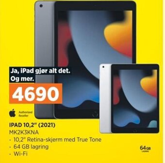 POWER IPAD 10.2" (2021) MK2K3KNA tilbud