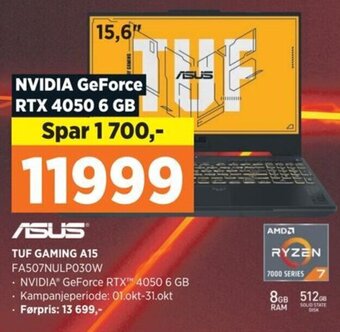 POWER ASUS TUF GAMING A15 FA507NULP030W tilbud