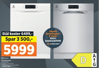 POWER Electrolux OPPVASKMASKIN ESS48310UW tilbud