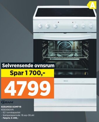 POWER GRAM KERAMISK KOMFYR KE60060VN tilbud